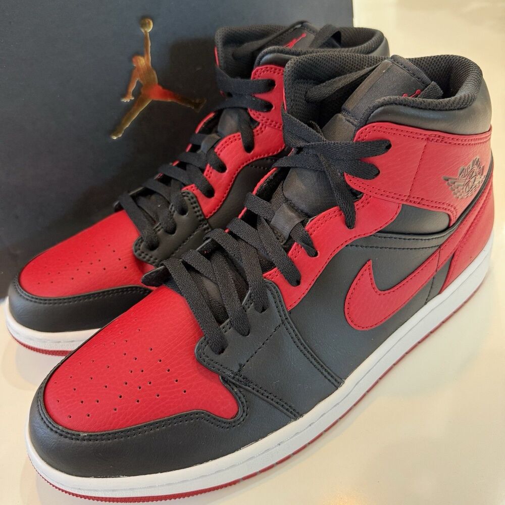 Size 12 - Men's Air Jordan 1 Mid Banned (2020) 554724 074 Brand New with Box
